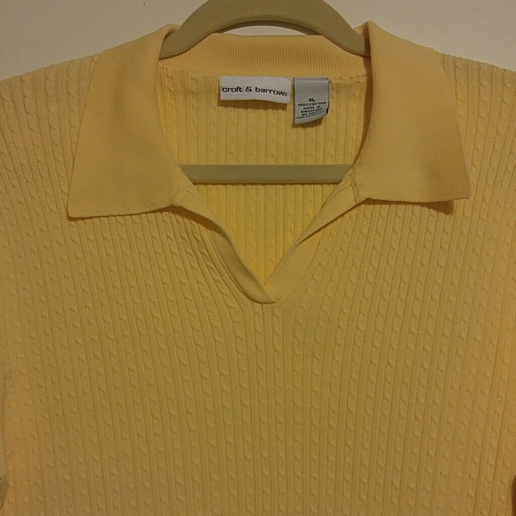 croft & barrow Sweaters - CROFT & BARROW Yellow Cotton S/S Sweater